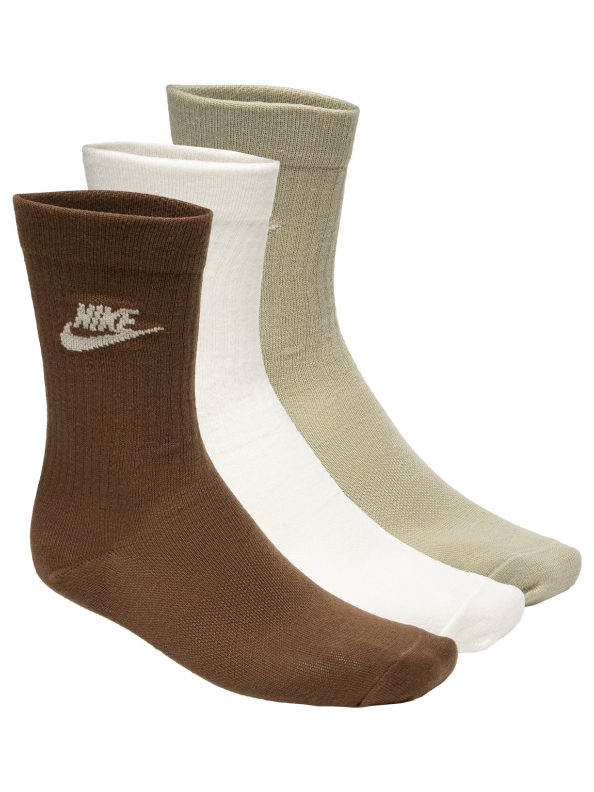 Meia Unissex Sportwear Everyday Essential Kit 3 Pares - Bege