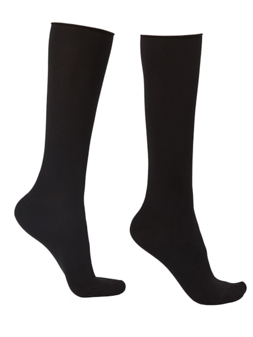 Meias 3/4 Com Cashmere - Preto