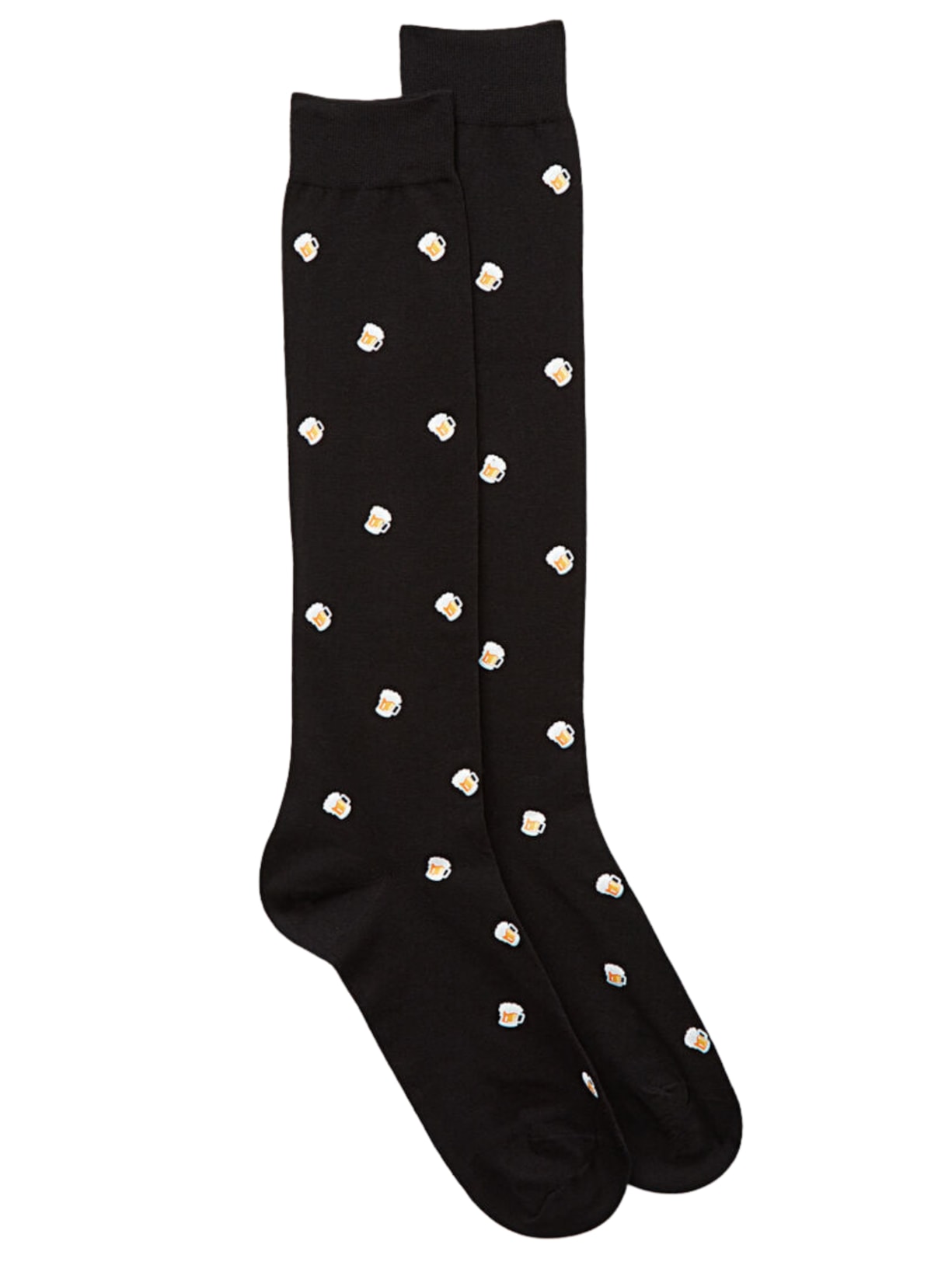 Meias Altas Cervejas Em Algodão - Preto
