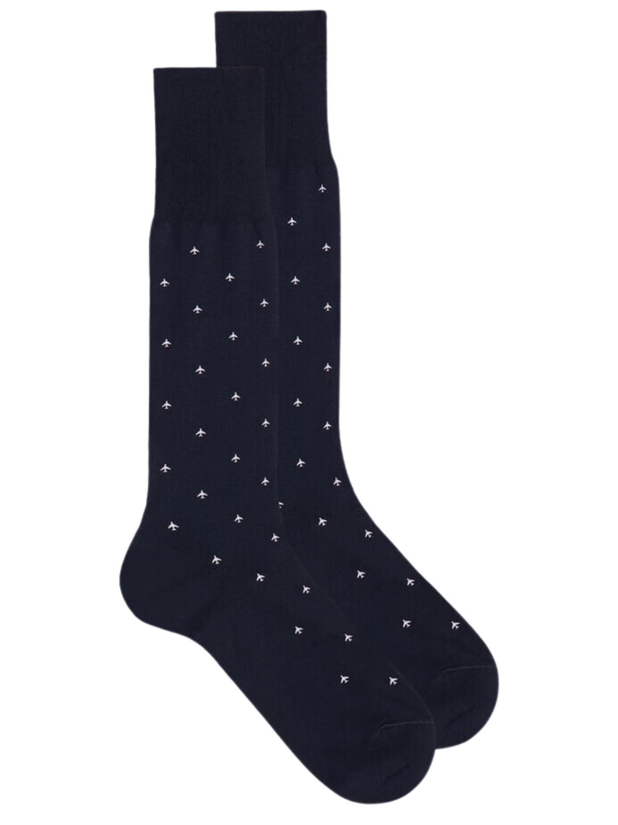 Meias Altas Em Algodão Fio De Escócia Com Estampa Azul Intimissimi