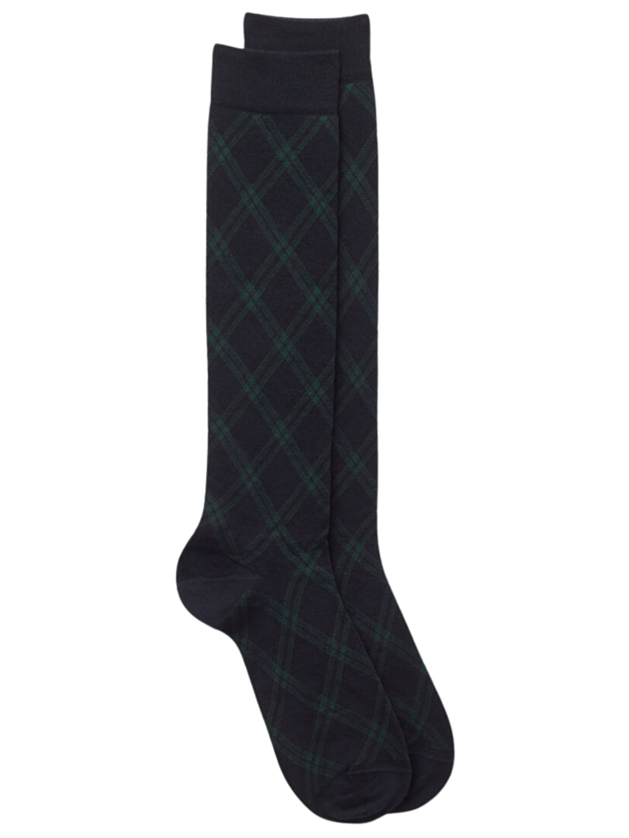 Meias Altas Em Algodão Macio Com Estampa - Azul