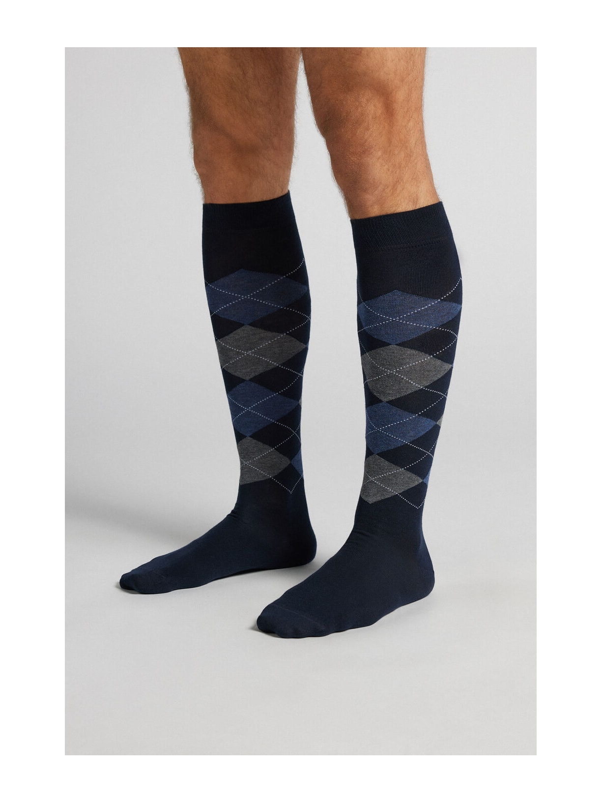 Meias Altas Em Algodão Soft Azul Intimissimi