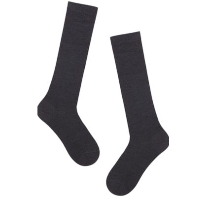 Meias Altas Lã e Algodão - Cinza