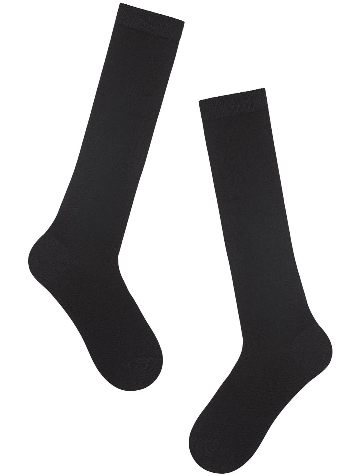 Meias Altas Lã e Algodão - Preto