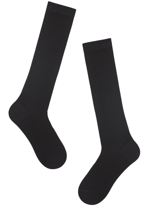 Meias Altas Lã e Algodão - Preto
