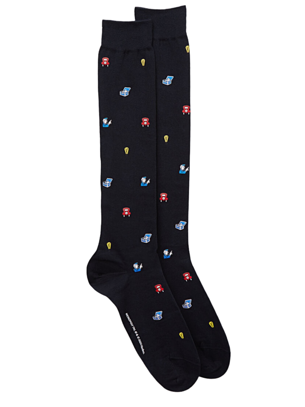 Meias Altas Monopoly Em Algodão - Preto