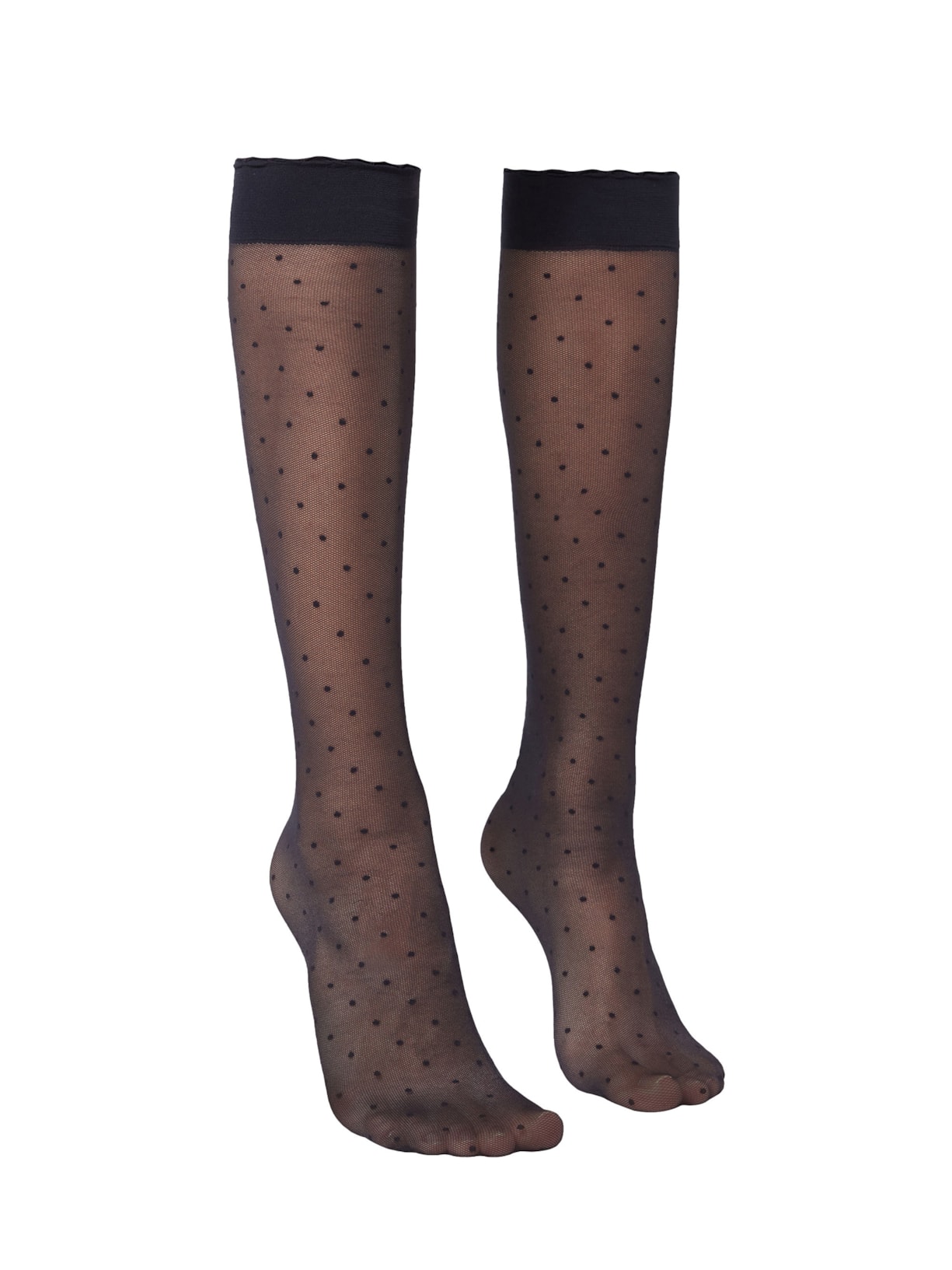 Meias Cano Alto Transparentes De Poá - Azul