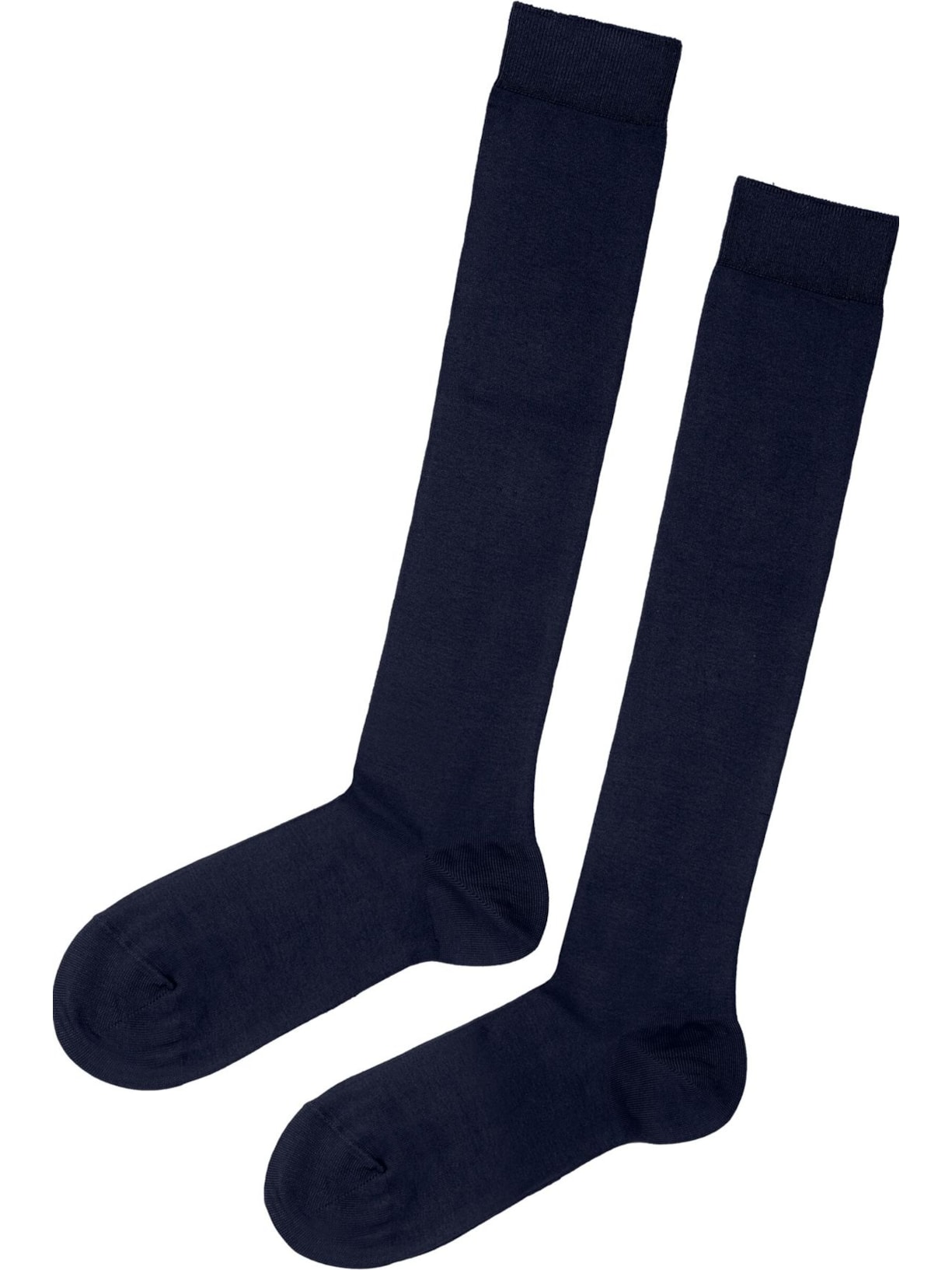 Meias Compridas Em Algodão Elástico - Azul