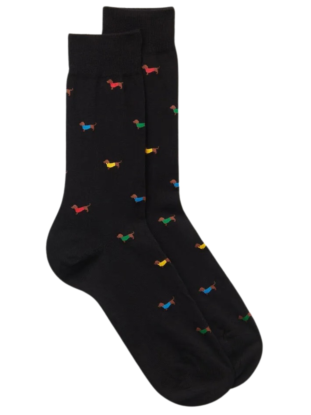 Meias Curtas Algodão Macio Com Estampa - Preto