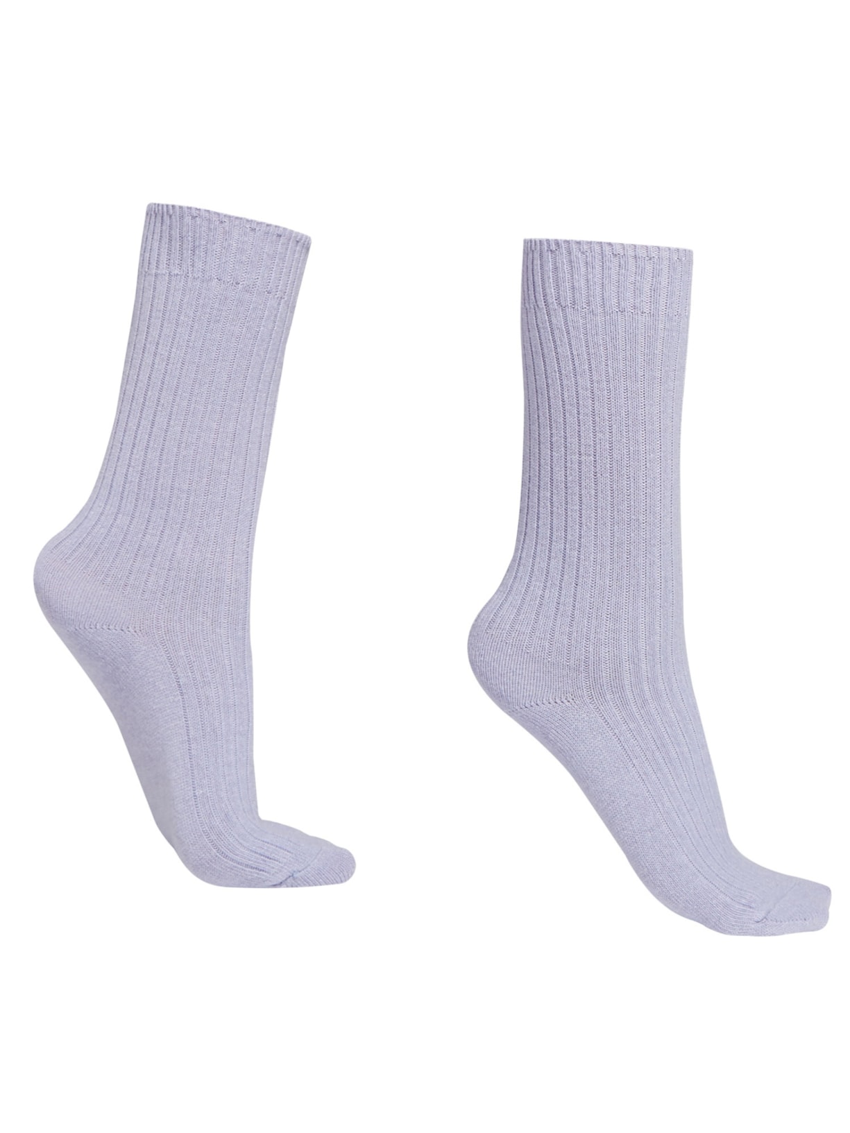 Meias Curtas Caneladas Com Lã e Cashmere - Roxo