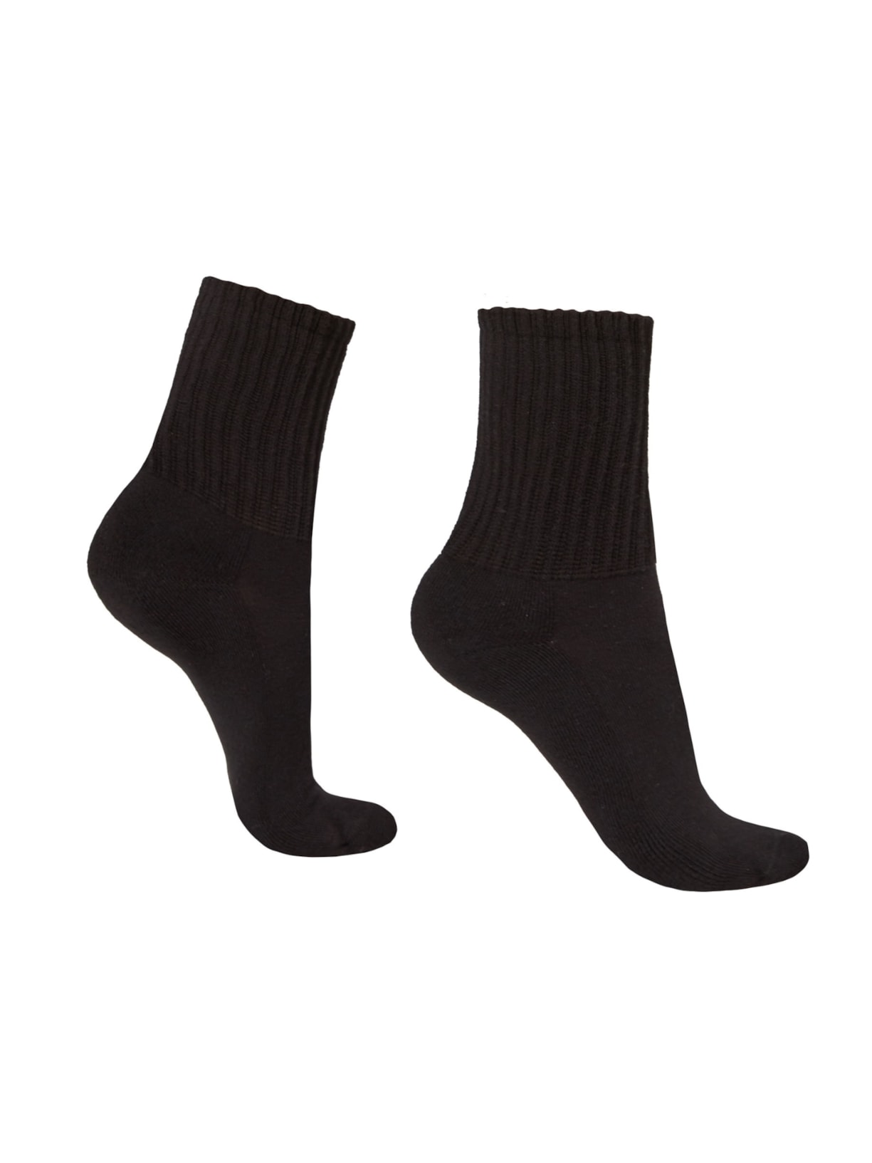 Meias Curtas Caneladas Confortáveis - Preto