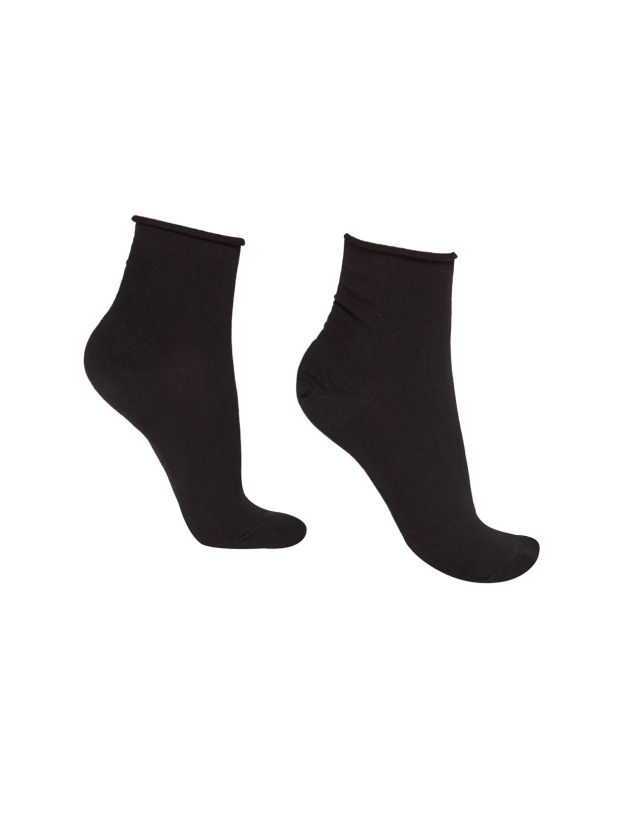 Meias Curtas Com Cashmere Sem Punho - Preto