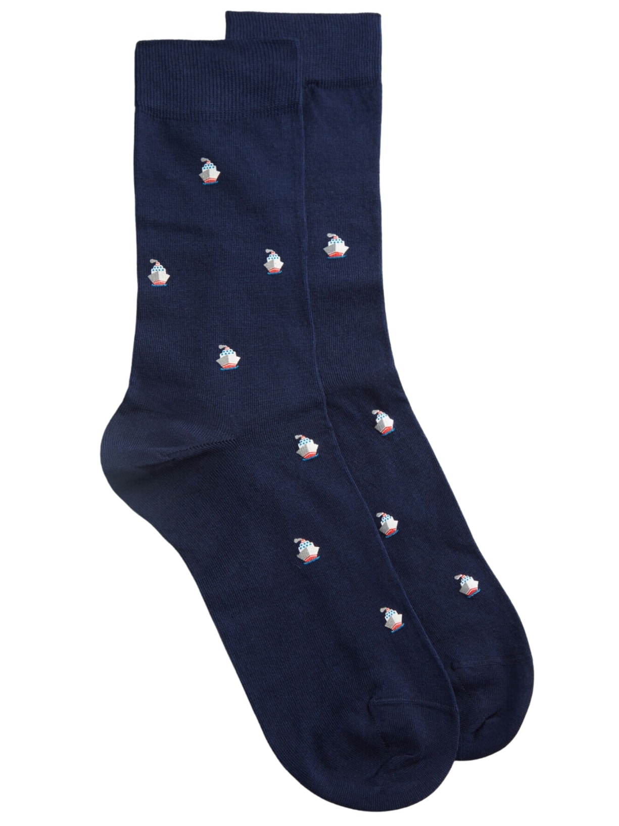 Meias Curtas Com Estampa Navio Para Homem Azul Calzedonia