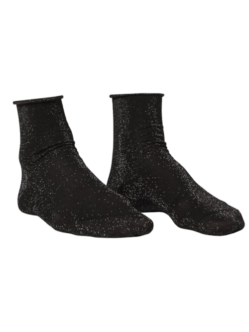 Meias Curtas Com Glitter - Azul