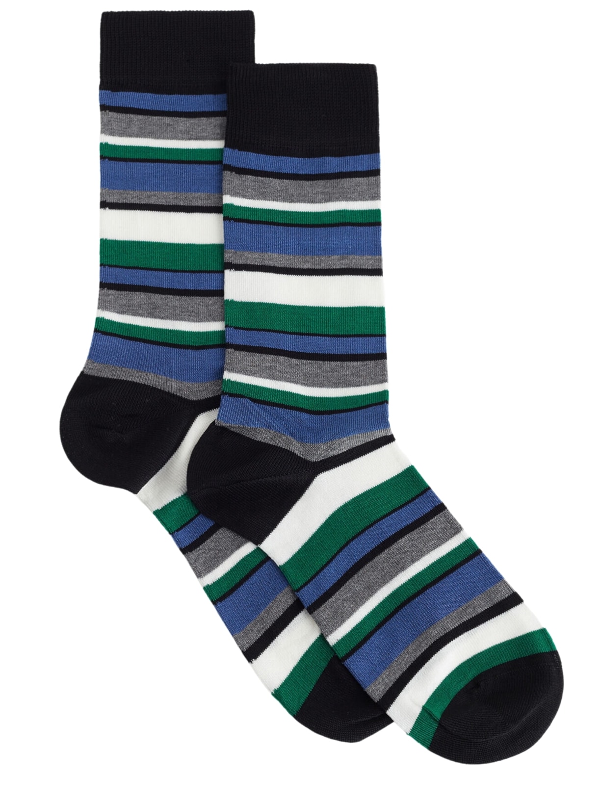 Meias Curtas Com Listras Coloridas Para Homem - Azul