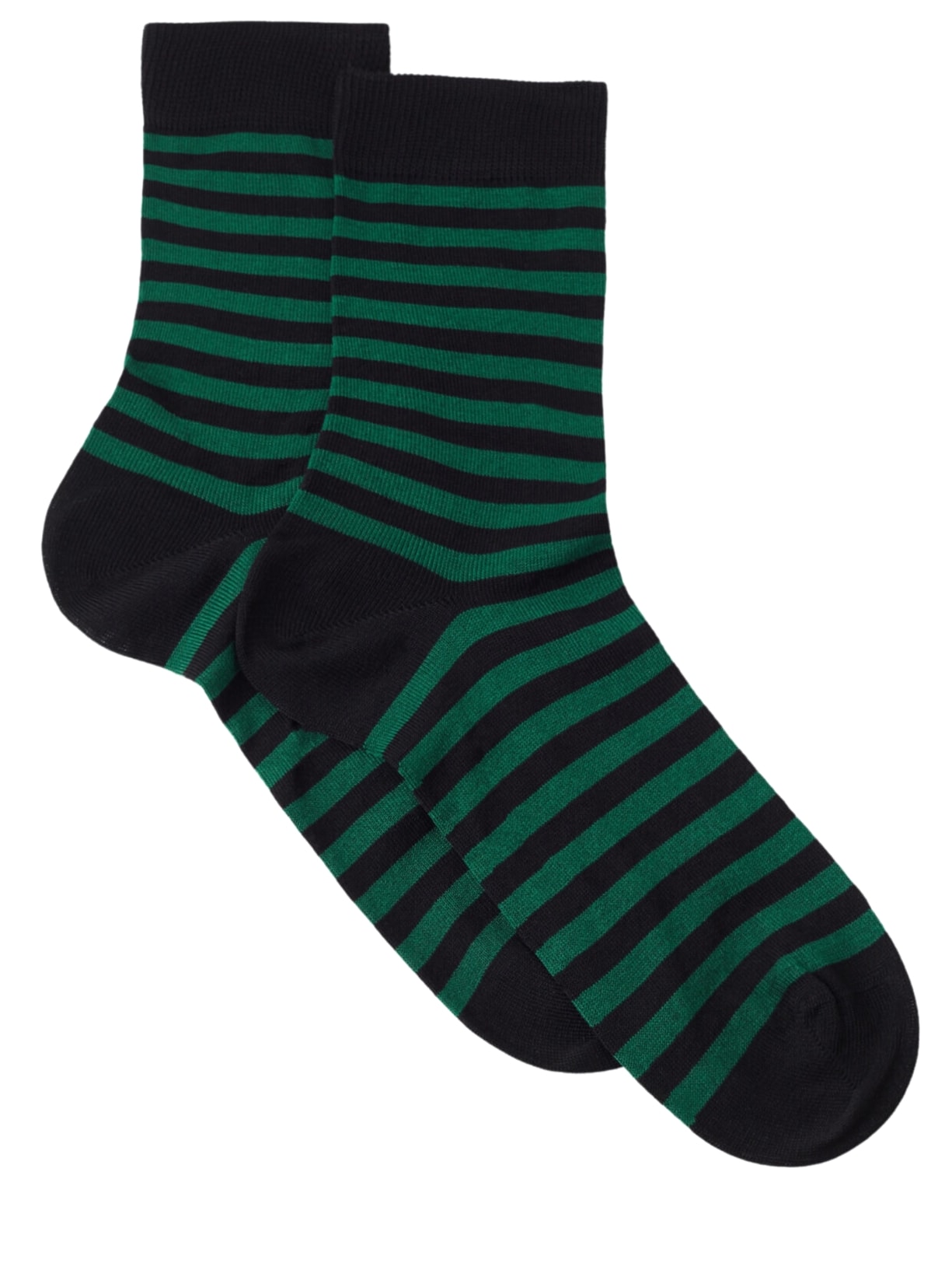 Meias Curtas Com Listras Coloridas Para Homem Preto Calzedonia