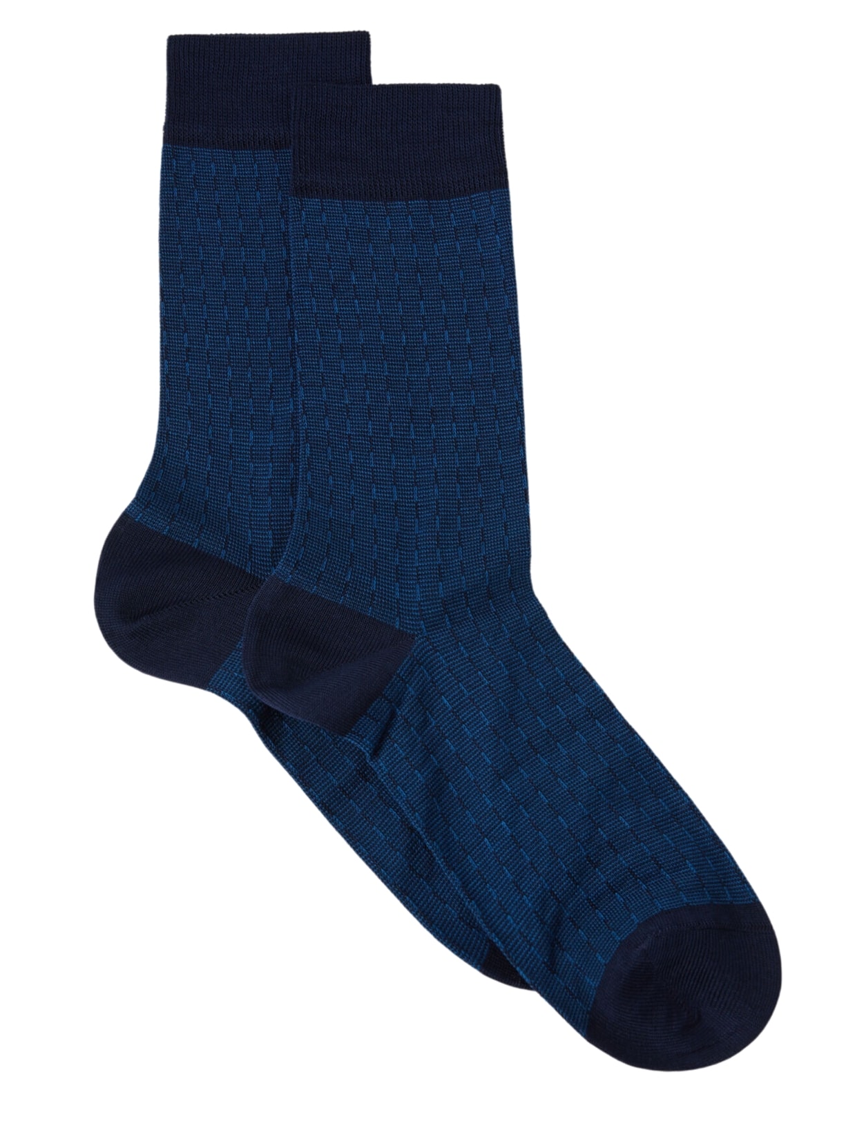 Meias Curtas Com Trabalhado Geométrico Para Homem - Azul