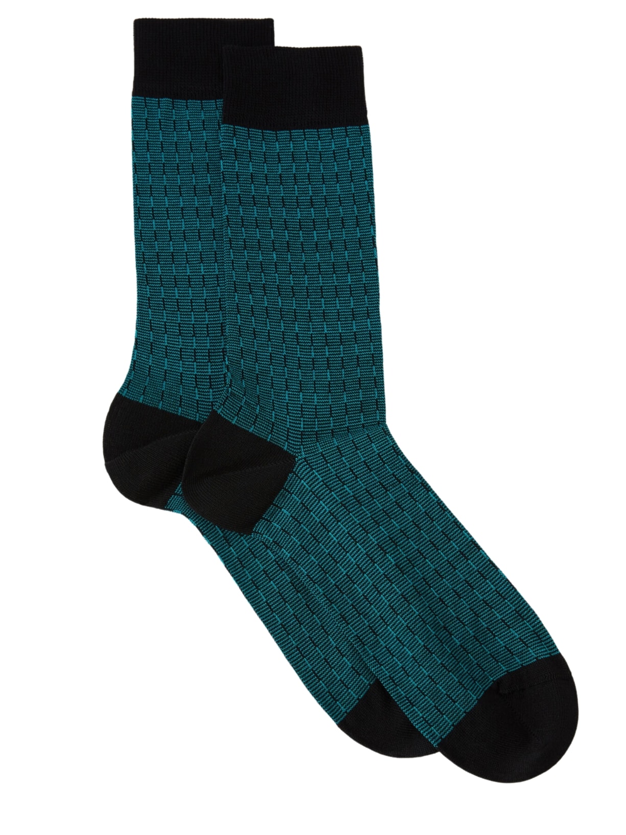 Meias Curtas Com Trabalhado Geométrico Para Homem - Preto