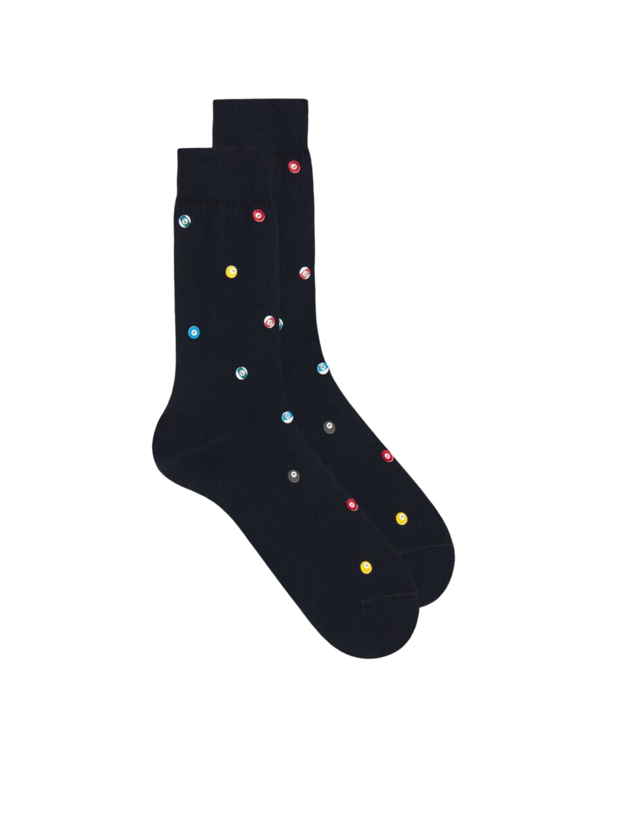 Meias Curtas Em Algodão Com Estampa - Azul