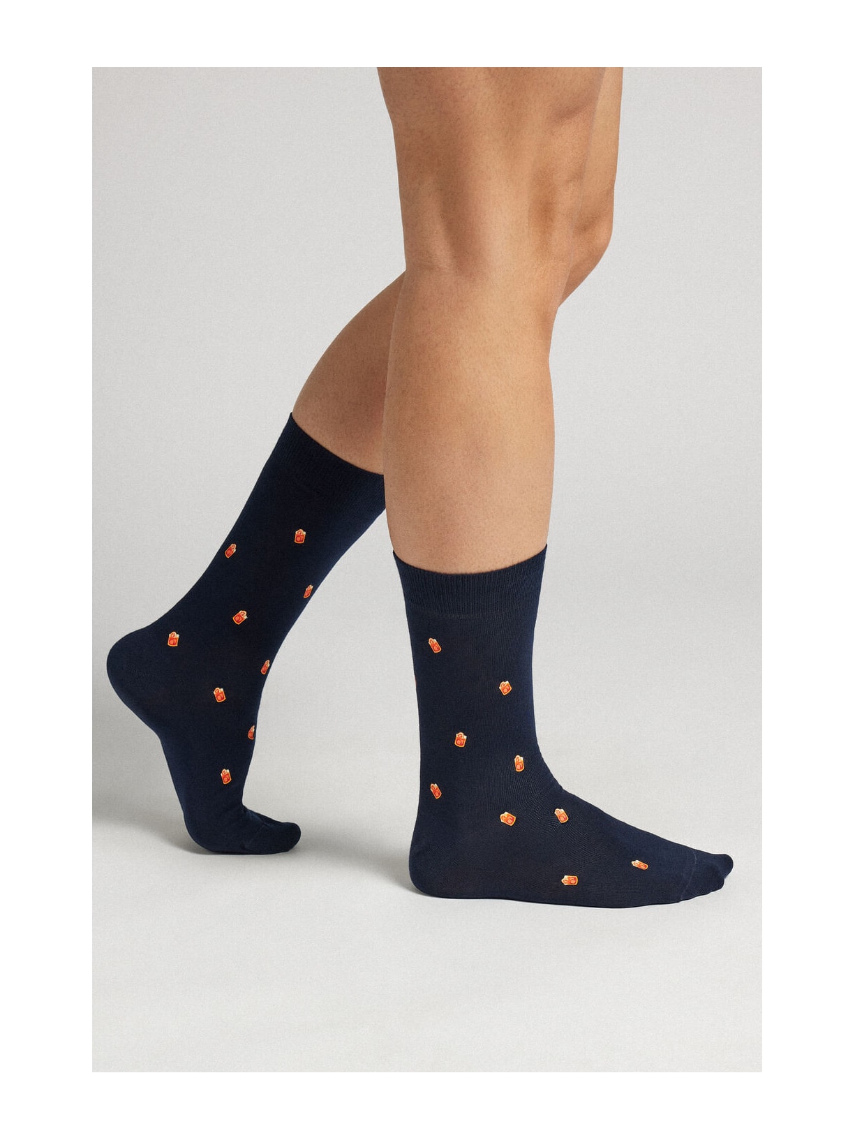 Meias Curtas Em Algodão Com Estampa Azul Intimissimi