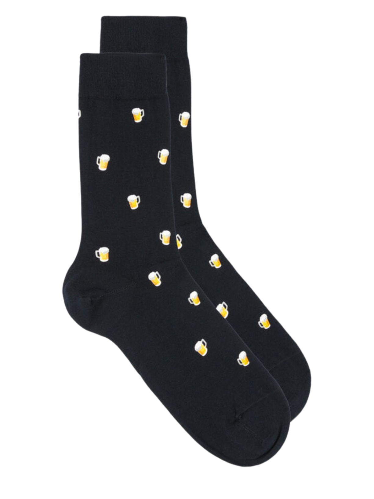 Meias Curtas Em Algodão Com Estampa - Preto