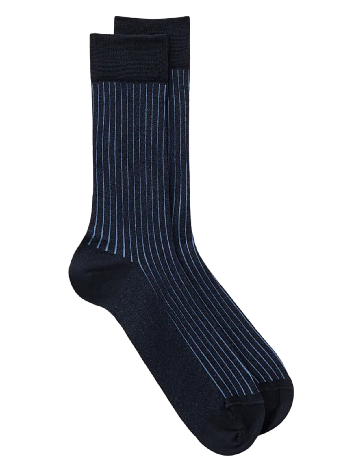 Meias Curtas Em Algodão Fio De Escócia Canelado - Azul