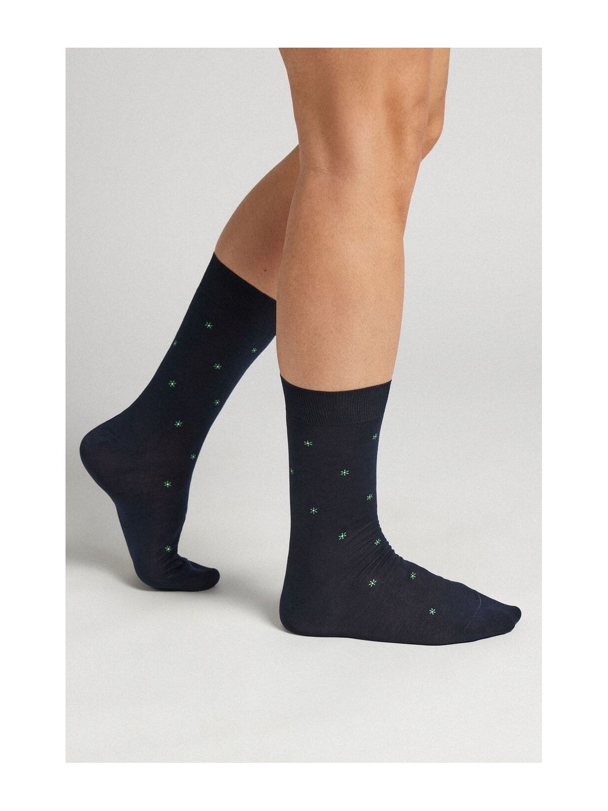 Meias Curtas Em Algodão Fio De Escócia Com Estampa Azul Intimissimi