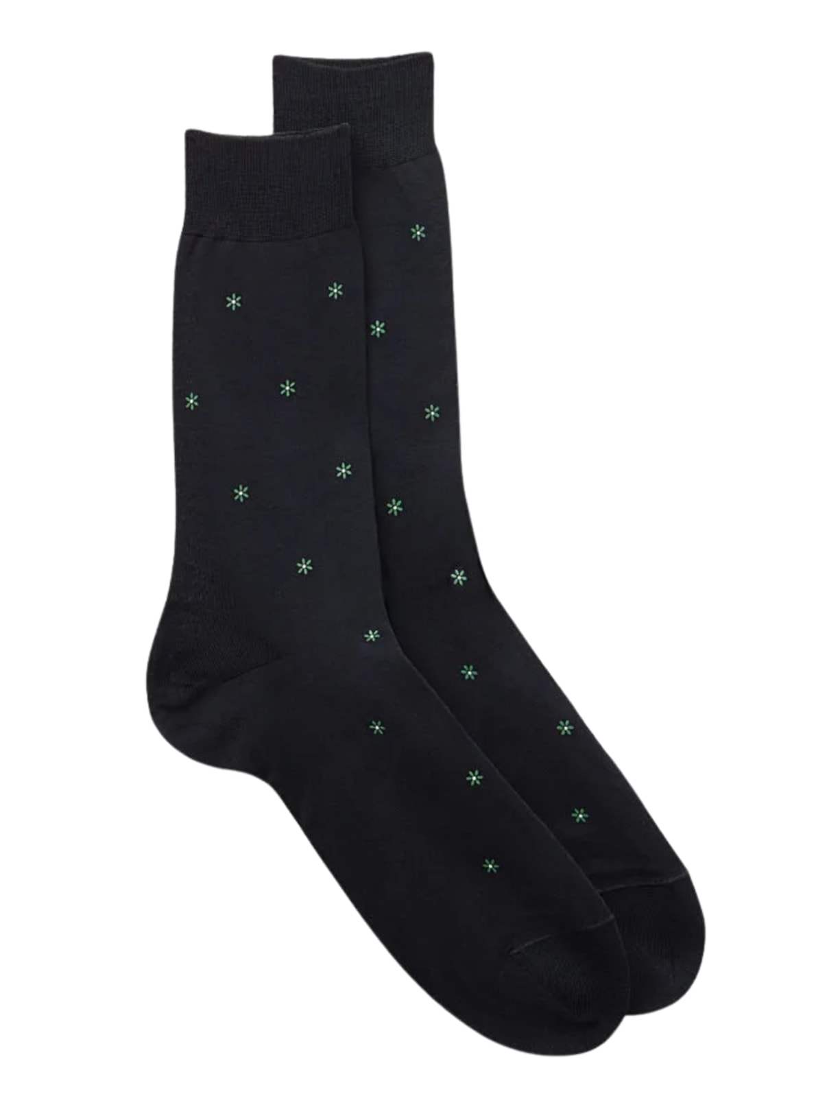 Meias Curtas Em Algodão Fio De Escócia Com Estampa - Azul