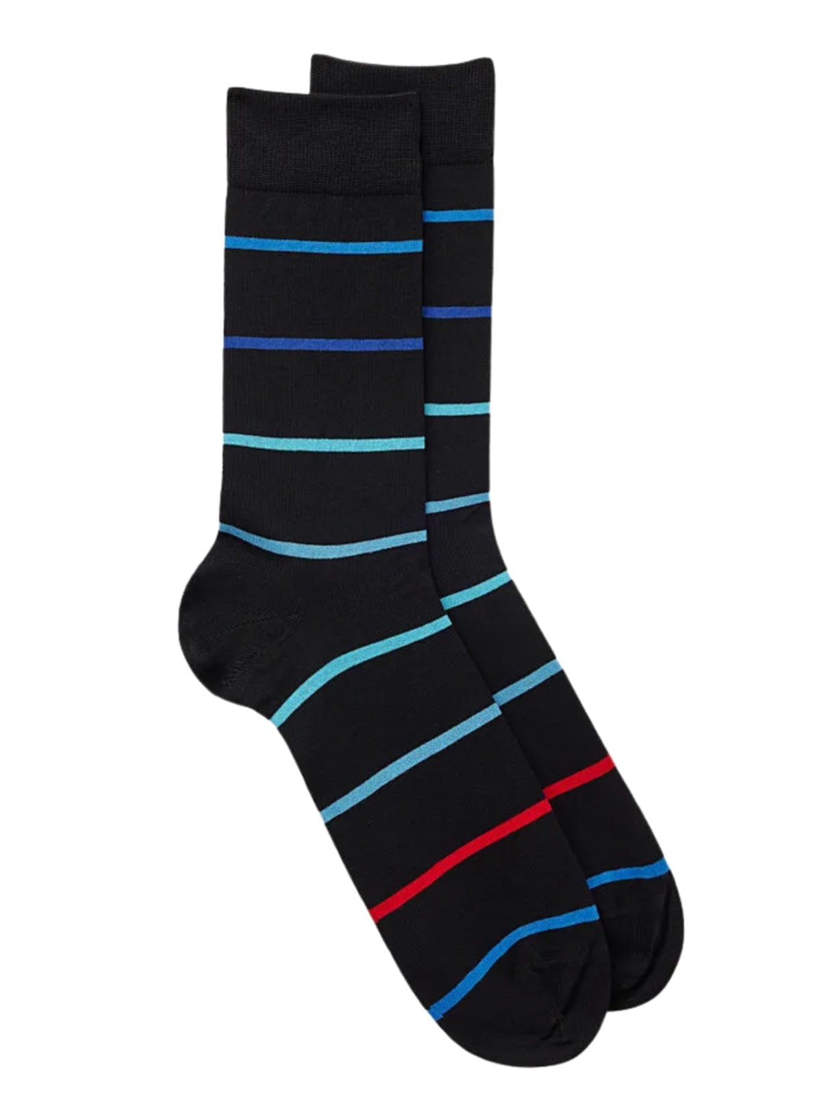 Meias Curtas Em Algodão Fio De Escócia Com Estampa - Preto