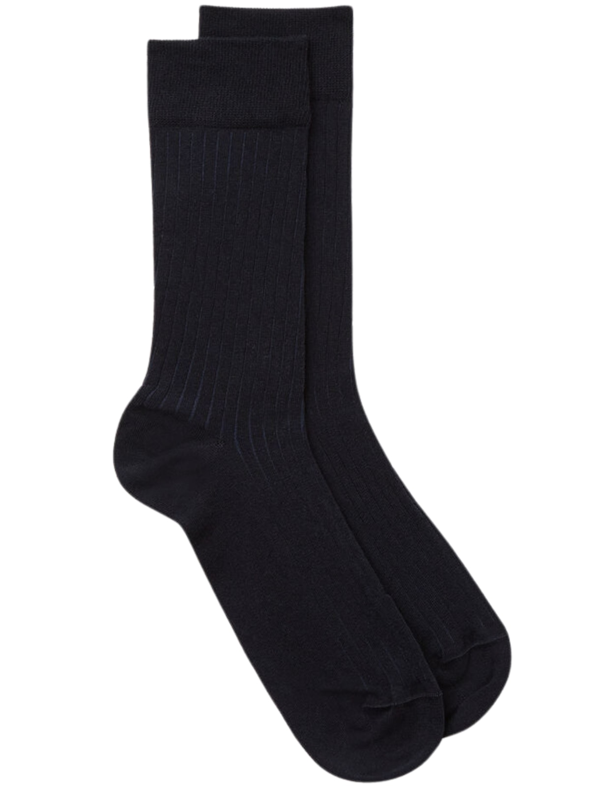 Meias Curtas Em Algodão Macio Canelado - Azul