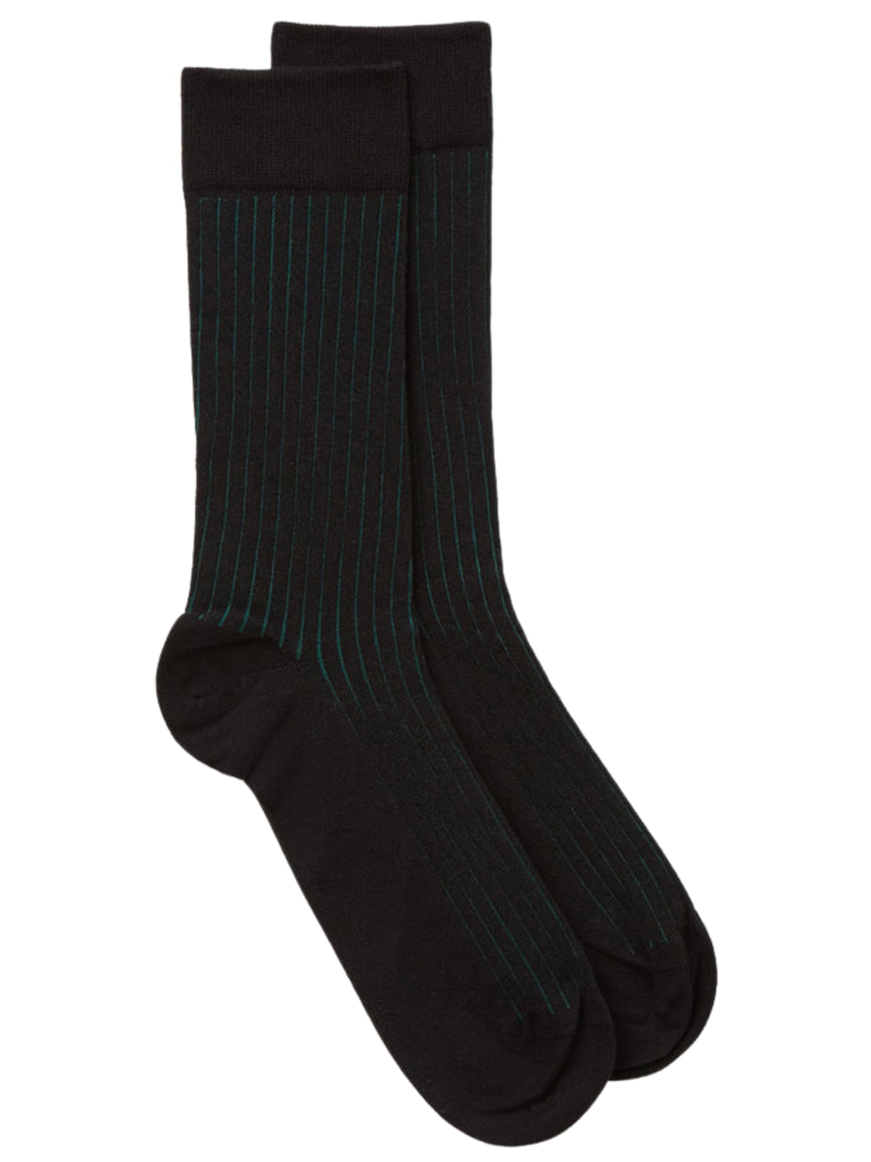 Meias Curtas Em Algodão Macio Canelado - Preto