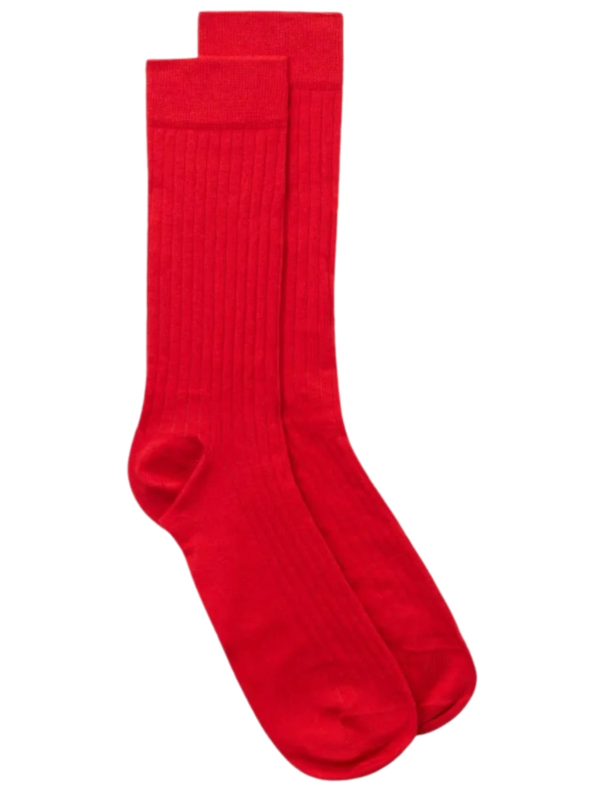 Meias Curtas Em Algodão Macio Canelado - Vermelho