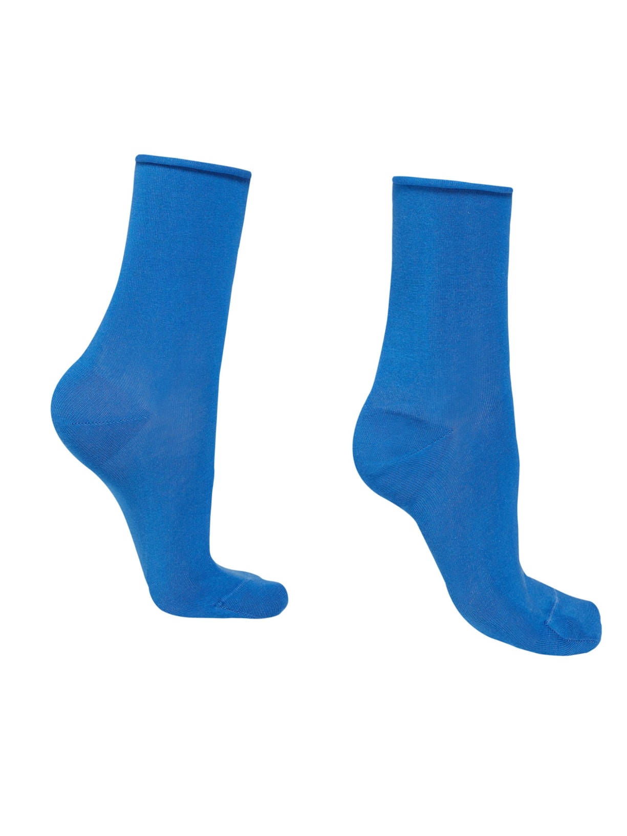 Meias Curtas Em Algodão Sem Elástico - Azul
