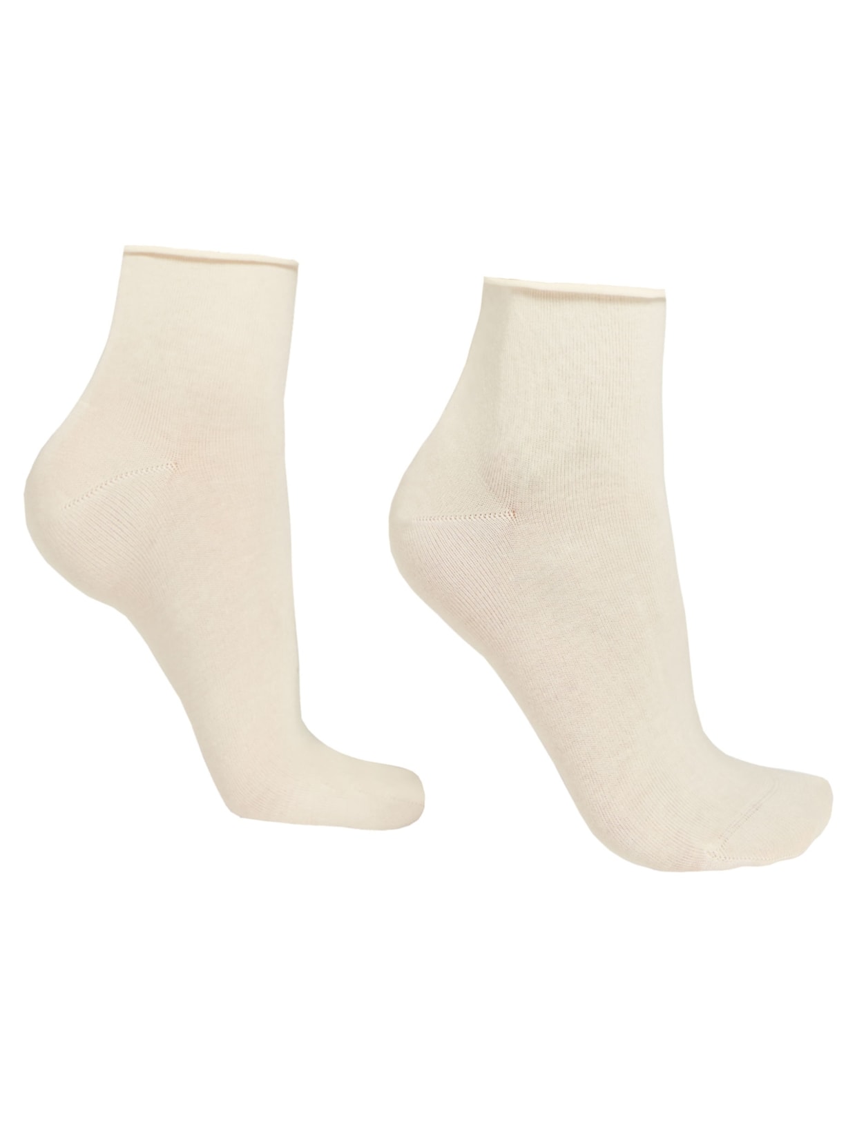 Meias Curtas Em Algodão Sem Punho - Bege