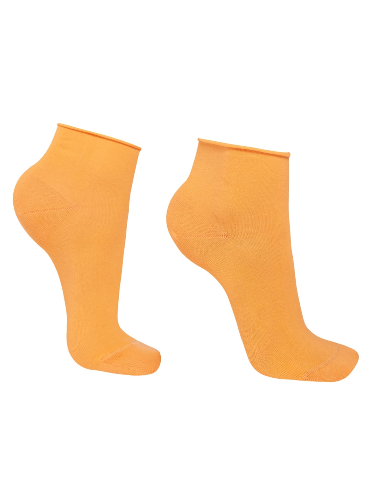 Meias Curtas Em Algodão Sem Punho - Laranja