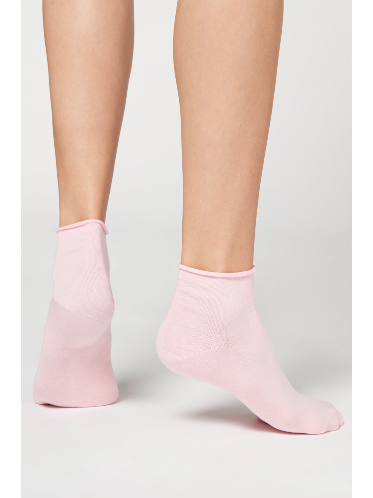 Meias Curtas Em Algodão Sem Punho Rosa Calzedonia