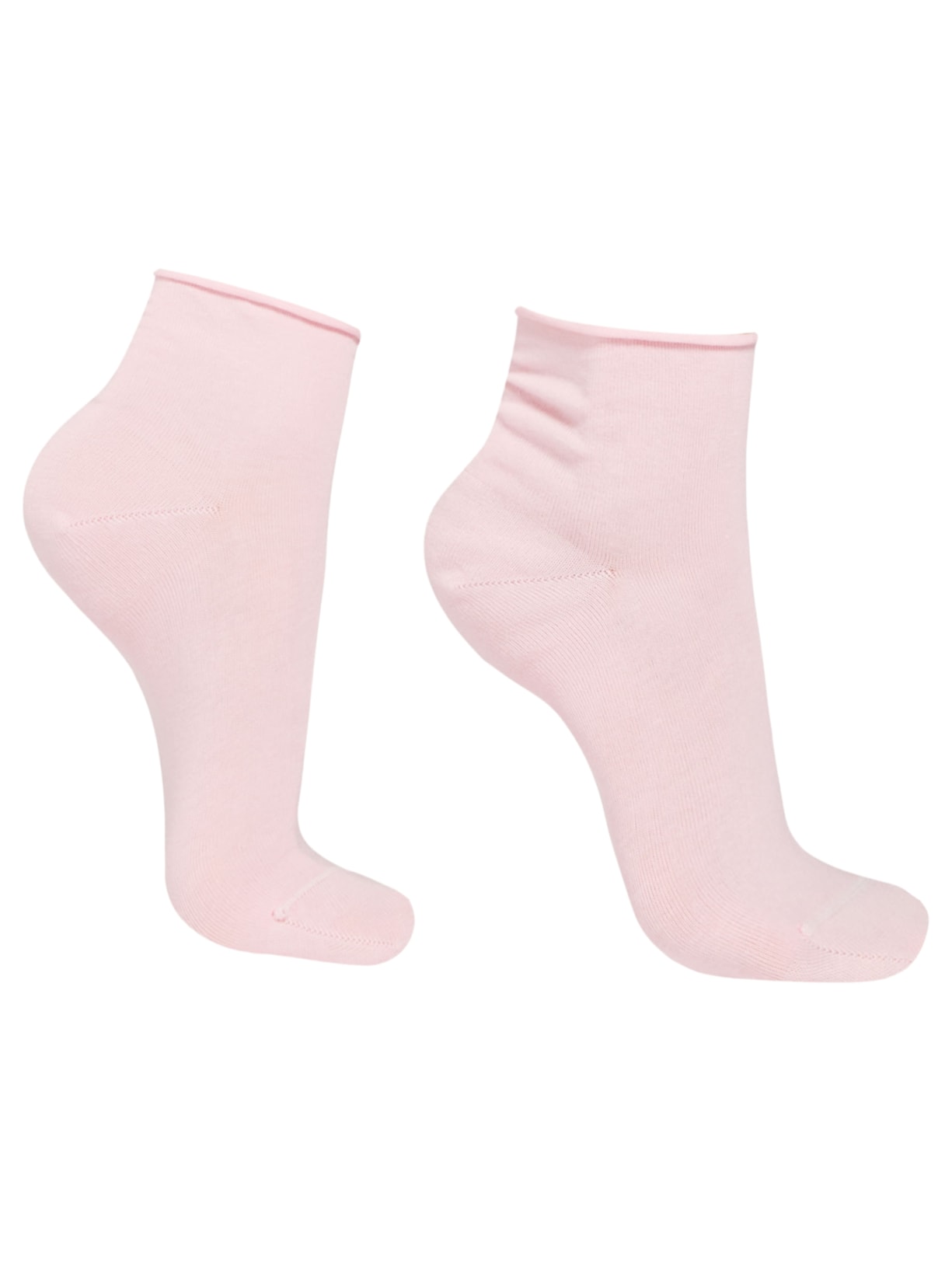 Meias Curtas Em Algodão Sem Punho - Rosa