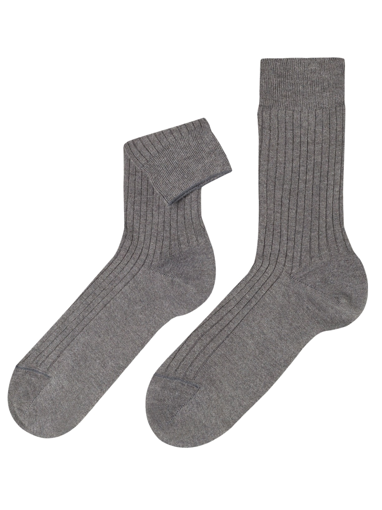 Meias Curtas Em Cashmere Canelado Para Homem - Cinza