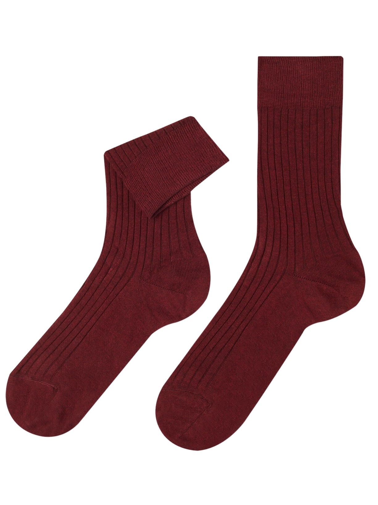 Meias Curtas Em Cashmere Canelado Para Homem - Vermelho