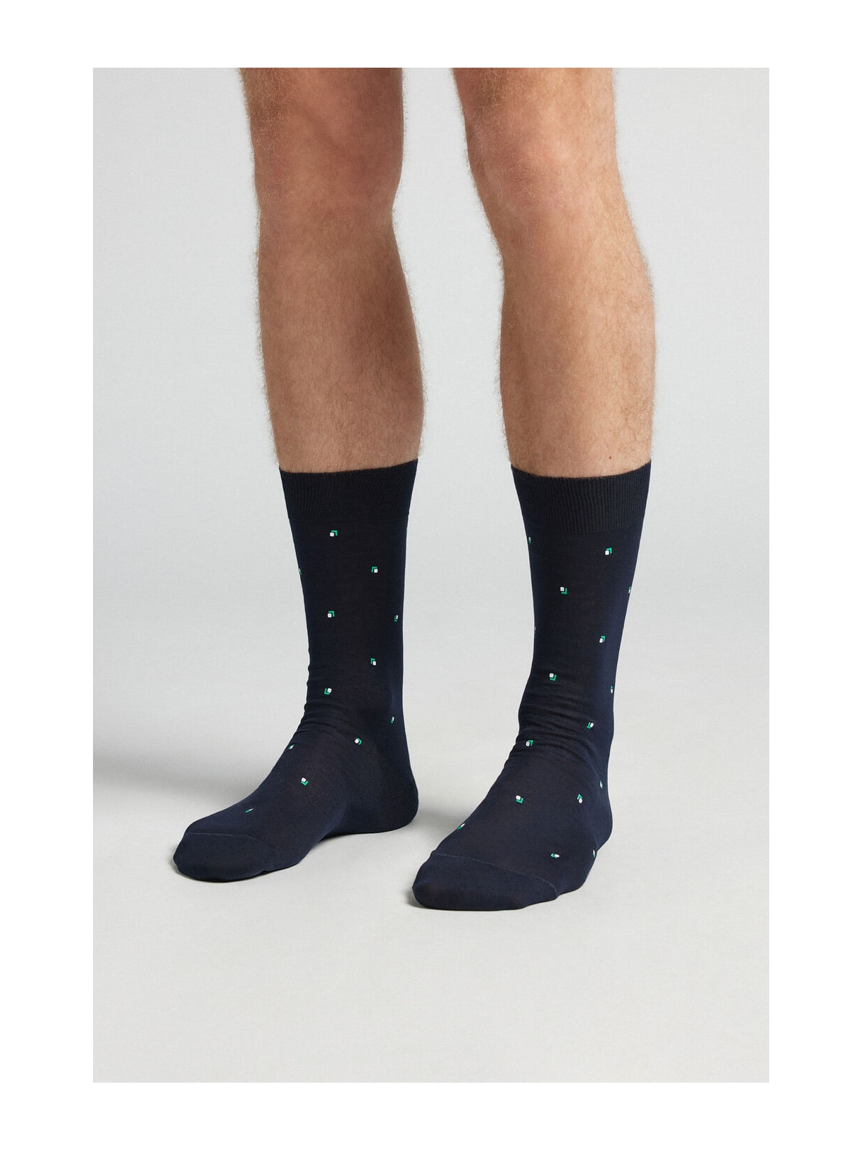 Meias Curtas Em Fio De Escócia Azul Intimissimi