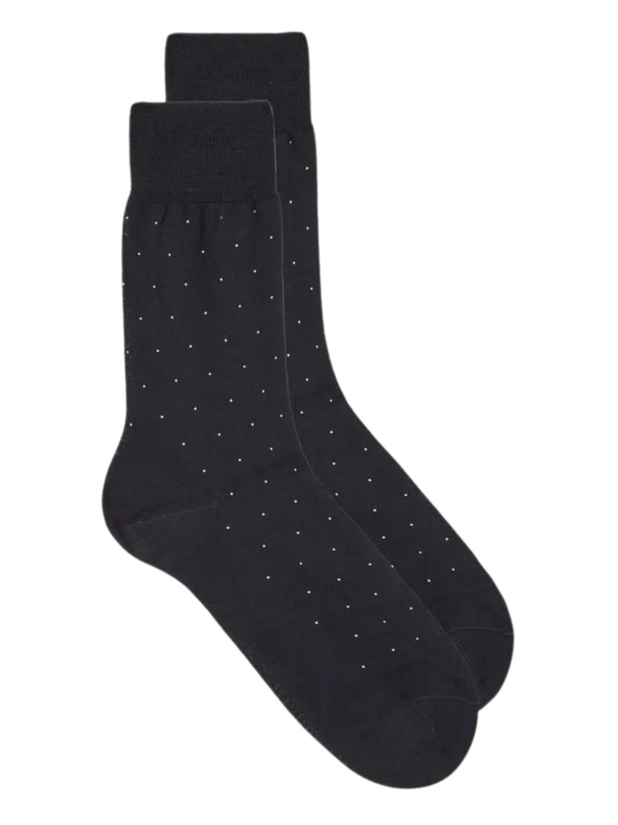 Meias Curtas Em Fio-De-Escócia Com Estampa - Azul