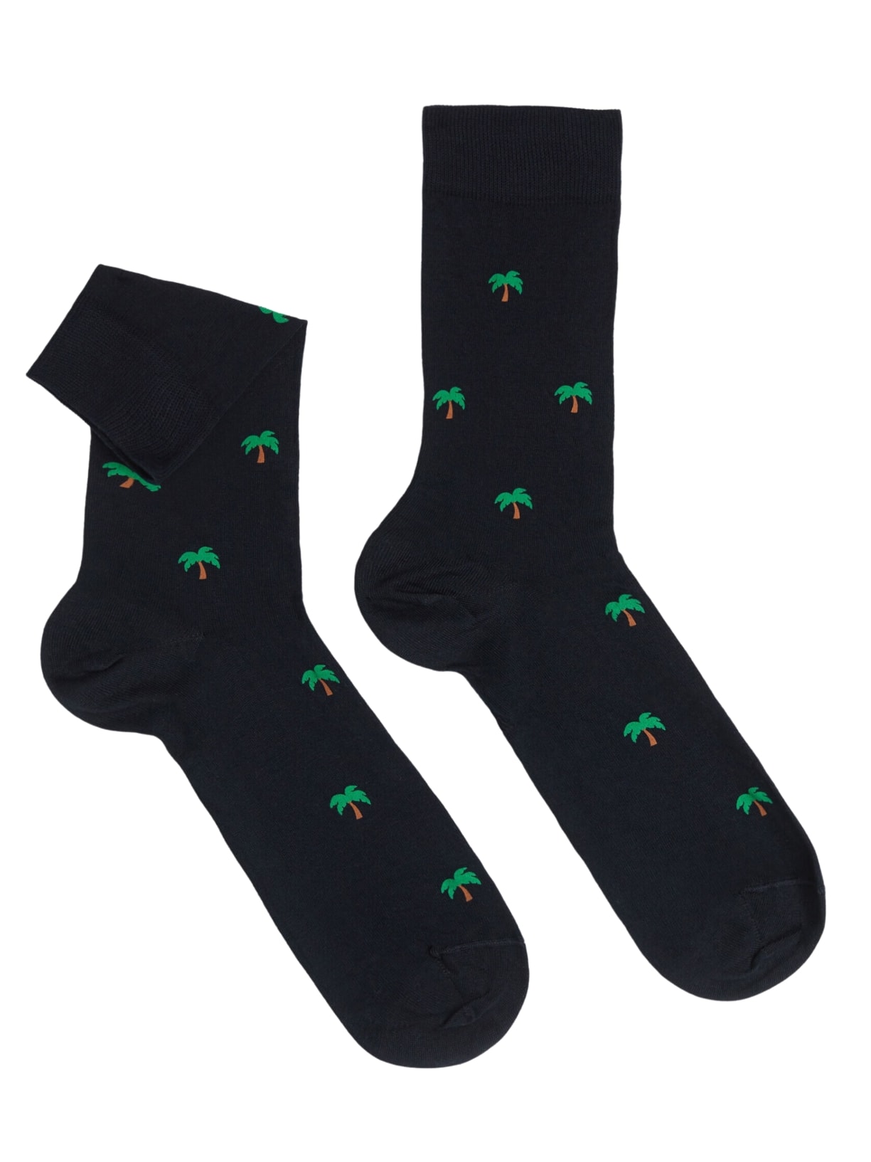 Meias Curtas Estampa Árvores Para Homem - Preto