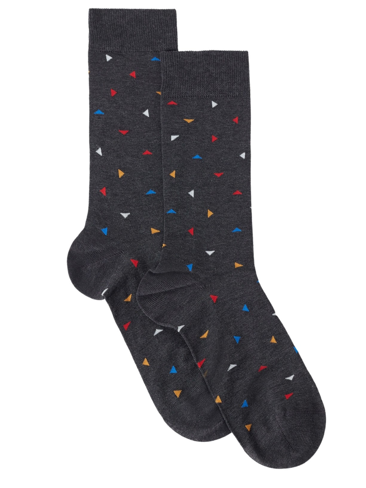 Meias Curtas Estampa Triângulos Para Homem - Cinza