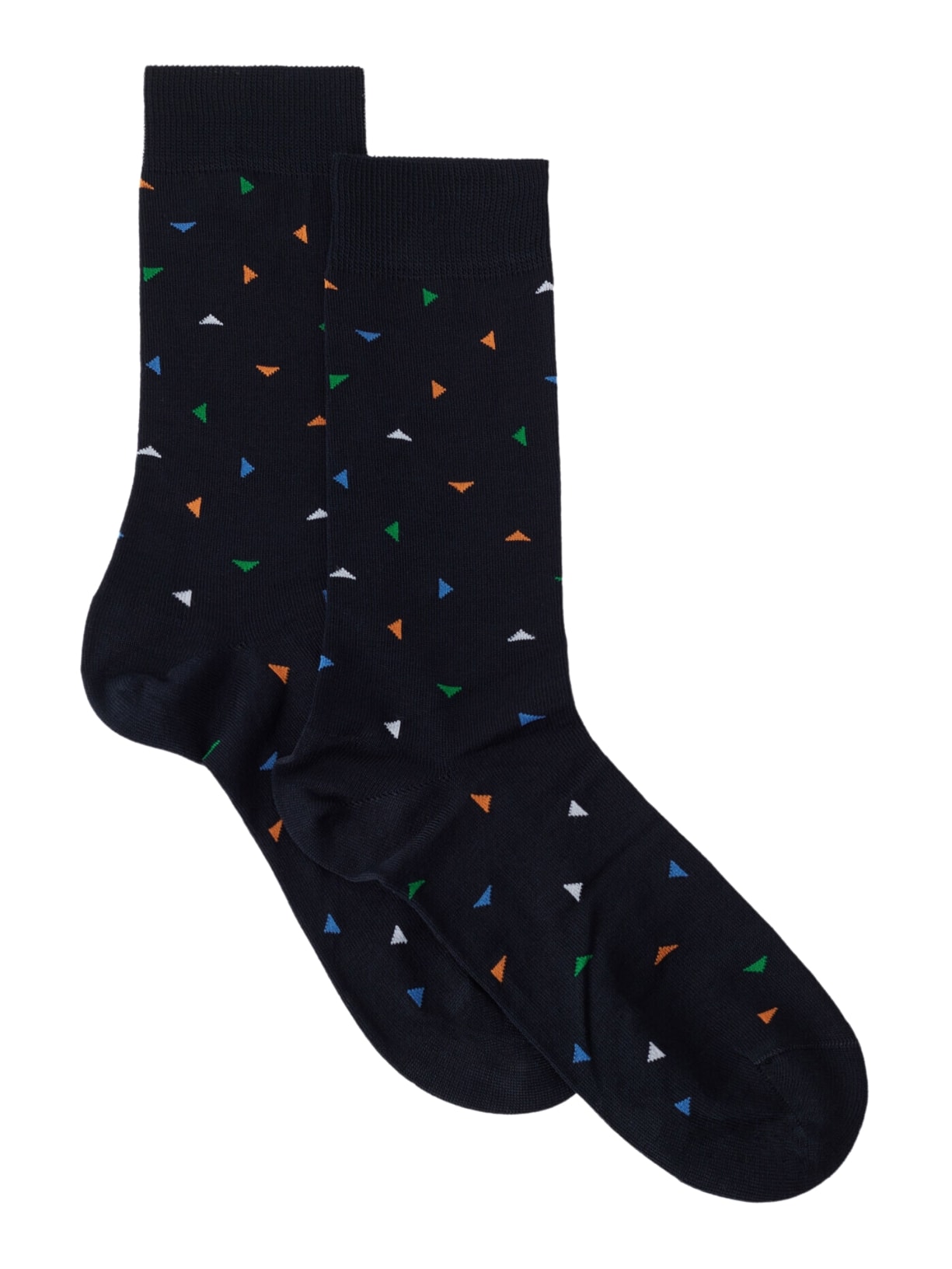 Meias Curtas Estampa Triângulos Para Homem - Preto