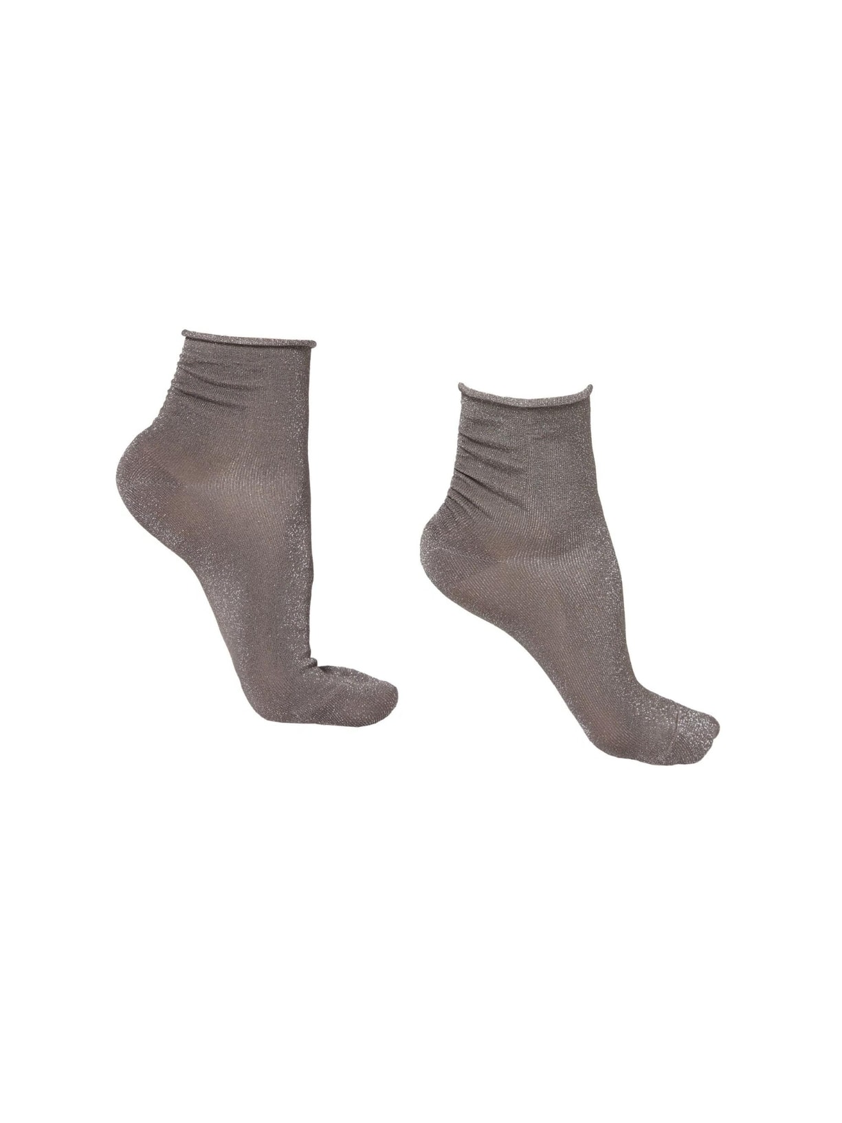 Meias Curtas Feminina Com Glitter - Cinza