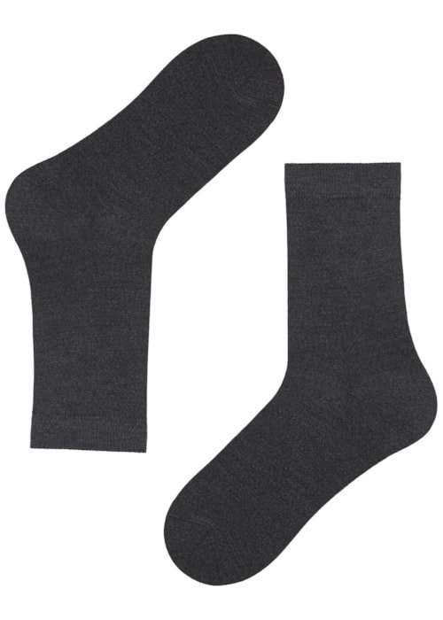 Meias Curtas Lã e Algodão - Cinza