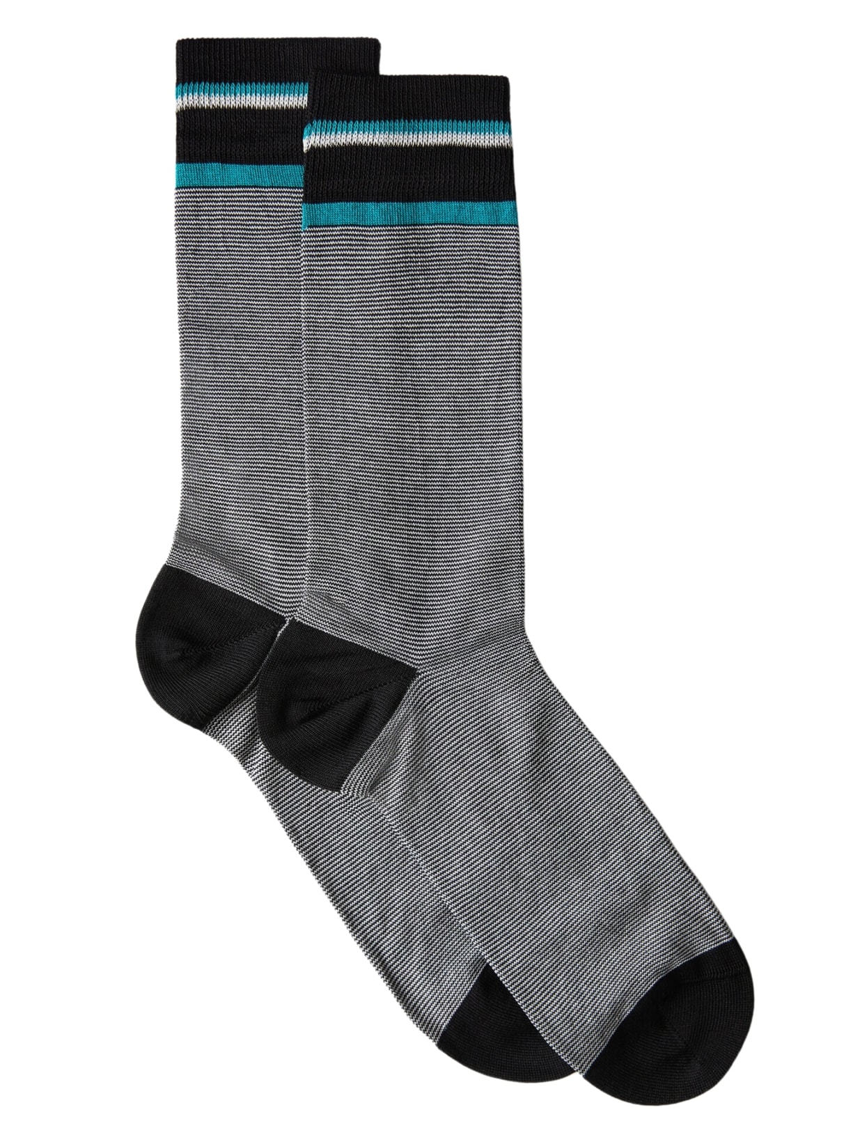 Meias Curtas Listrada Para Homem - Preto