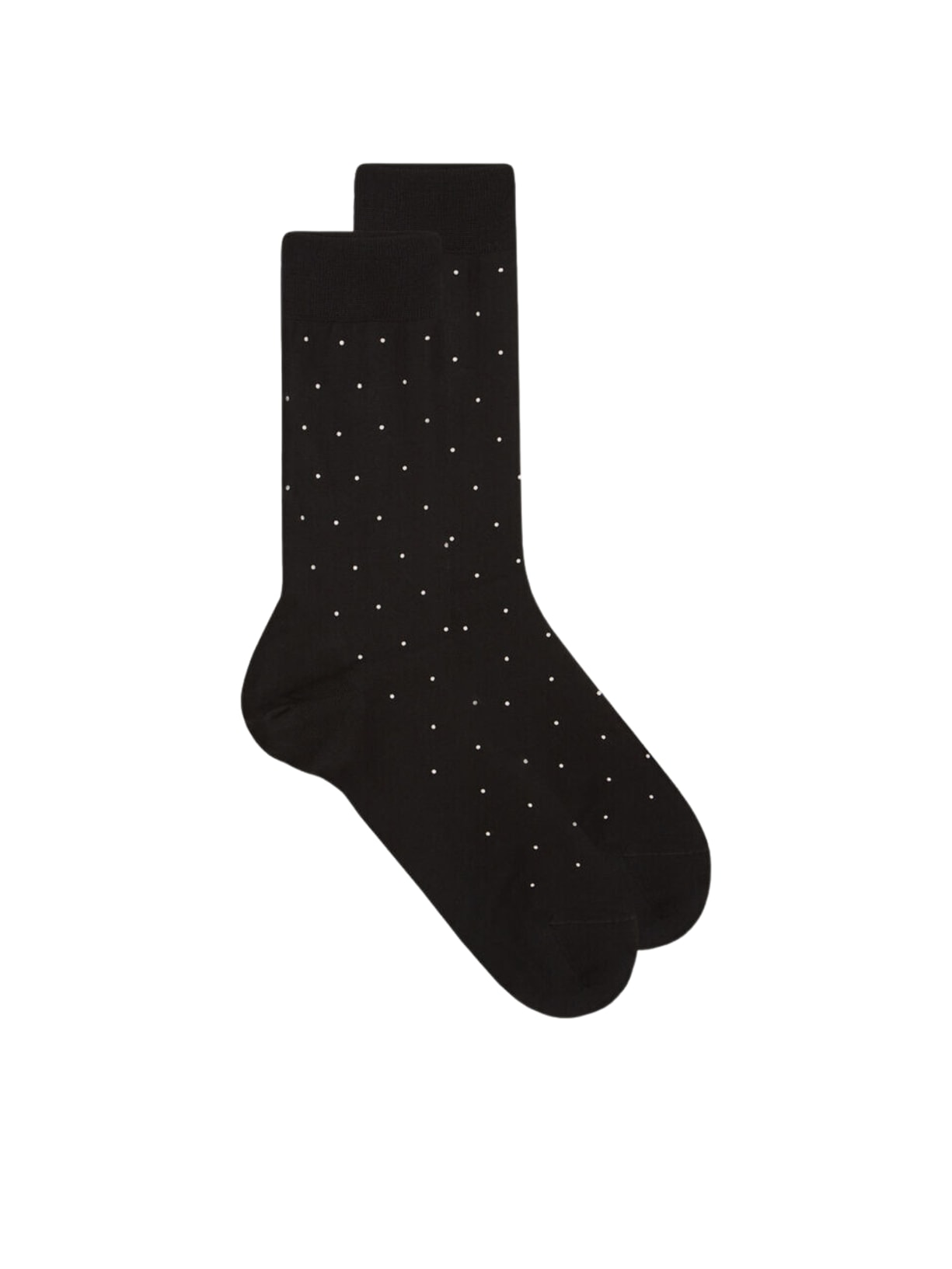 Meias Curtas Para Homem Em Algodão Fio De Escócia Com Estampa - Preto