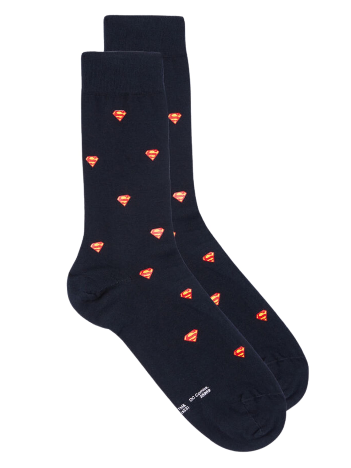 Meias Curtas Super-Homem Em Algodão - Azul