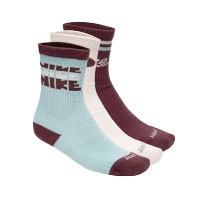 Meias Femininas Everyday Plus 3 Pares - Vermelho